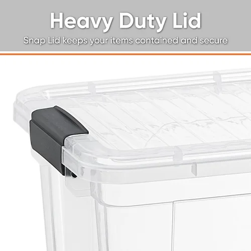 Vista 3 de Superio Caja de almacenamiento transparente con tapa, contenedores de plástico de 4.7 cuartos para organizar, cajas apilables, sin BPA, no tóxico