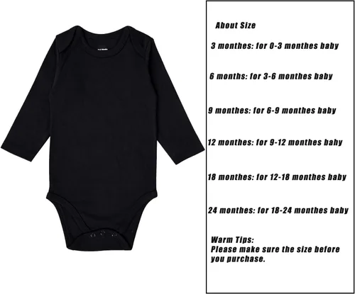 Vista 2 de hibshaby Baby Long Sleeve Bodysuit - Toddler Sleepers for Infant Unisex Boys Girls