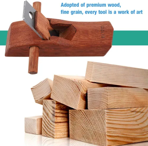Vista 6 de Plano de carpintería para carpintería portátil mini cepilladora de carpintero con hoja de acero (5.000 in) afeitado suave y madera para juntas