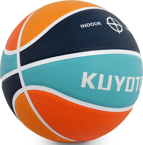 Vista 14 de KUYOTQ - Baloncesto para niños, jóvenes y adultos, tamaño 3/4/5/6/7 (22/25.5/27.5/28.5/29.5"), baloncesto premium de goma o cuero sintético