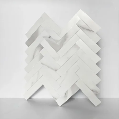 Vista 11 de COLAMO Azulejos hexagonales de piedra de Carrara blanca sintética para salpicaduras de cocina, azulejos adhesivos para decoración interior, mosaico