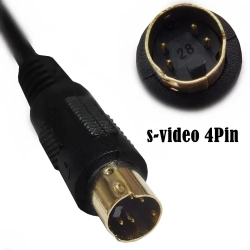 Vista 3 de Cable S-Video Mini DIN de 4 pines S Cable de vídeo macho a macho chapado en oro para videocámaras de jugadores, computadoras portátiles
