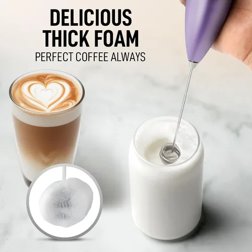 Vista 281 de Zulay Milk Boss Espumador de leche potente manual, hace espuma para latte, batidor para mezclar bebidas, café, miniespumador para capuchino, frappé