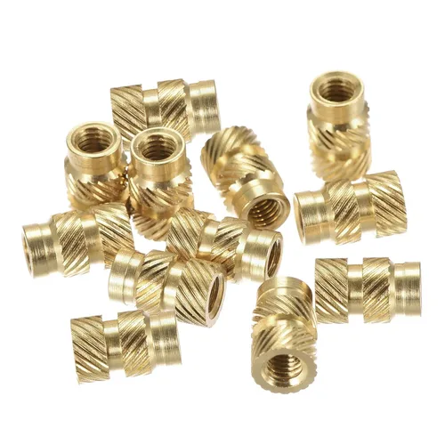 Vista 25 de uxcell Tuercas de inserción moleteadas, 80 piezas M2 x 3 mm L x 3.5 mm DI 3D Impresión de tuercas de latón Tuercas de rosca hembra Insertos de latón