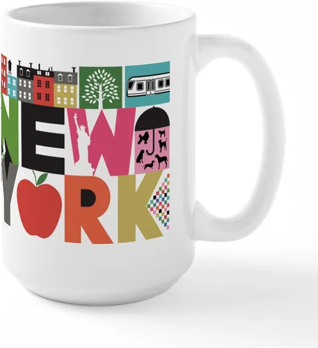 Vista 29 de CafePress New York Republic Tazas de cerámica de 15 oz (15.0 fl oz)