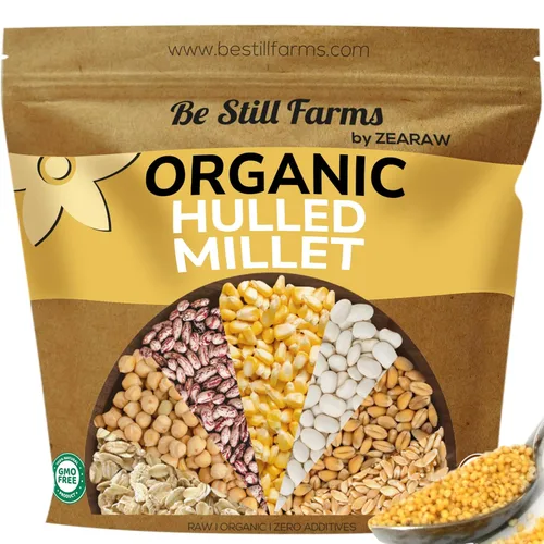 Vista 7 de Be Still Farms Grano de mijo descascarillado orgánico (5.8 libras) – Semillas de mijo entero a granel – Alto en fibra Cultivado en Estados Unidos
