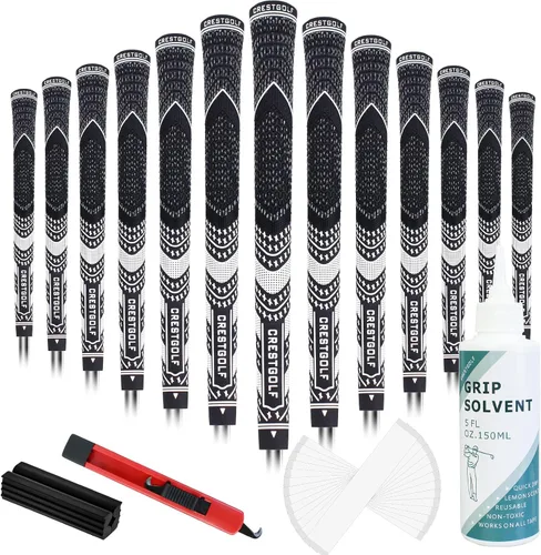 Vista 13 de Crestgolf Golf Grip Kit All-Weather Control Thread Technology Rubber Combine with Cotton Yard, Anti-Slip Naranja