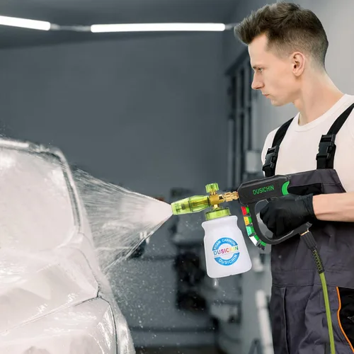 Vista 5 de DUSICHIN Pistola de lavado a presión con cañón de espuma, kit de lavado de autos de 4000 PSI, rociador de lanza de espuma de nieve con conector