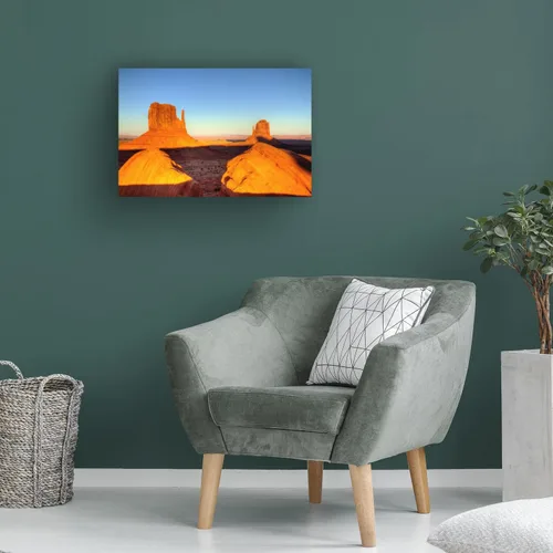 Vista 4 de Trademark Fine Art Pierre Leclerc Monument Valley Sunset - Lienzo decorativo para pared, 16 x 24 pulgadas