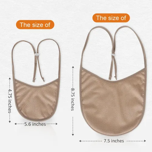 Vista 3 de Cubierta de estoma de cuello para traqueotomía, cubierta de laringectomía transpirable para cuidado de traqueotomía, suministros de cuidado Caqui