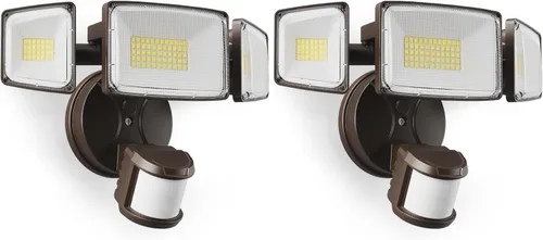 Vista 10 de Onforu Luces LED con sensor de movimiento de 100 W, luz de inundación del anochecer al amanecer, sensor de movimiento al aire libre, luces
