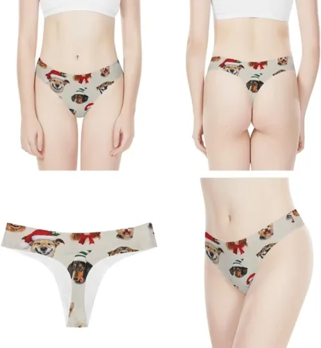 Vista 6 de Dellukee Ropa interior sexy de tanga para mujer, de corte alto, transpirable, elástica, cómoda, calzoncillo