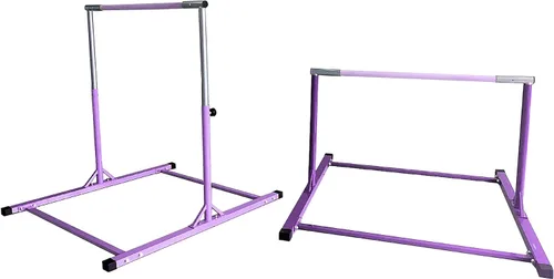 Vista 3 de X-Factor - Barra de gimnasia ajustable horizontal para niños de 4.9 ft, color morado