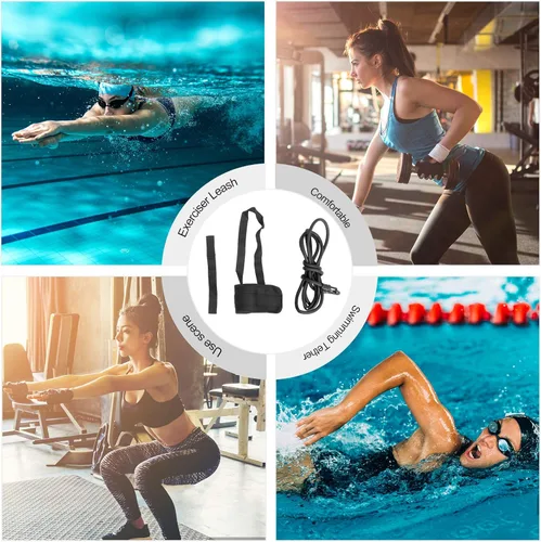 Vista 7 de Kisangel 1 Unidades de correas de tobillo de natación de entrenamiento de natación correas de resistencia al tobillo bandas de entrenamiento