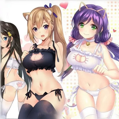 Vista 7 de Señoras cosplay sexy lencería japonesa anime lindo gato pijama bikini ropa