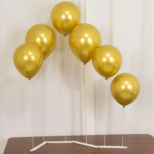 Vista 2 de Efavormart - Juego de 2 soportes de columna de globo de plástico blanco con base entrelazada, soporte de torre de globo moldeable para bodas