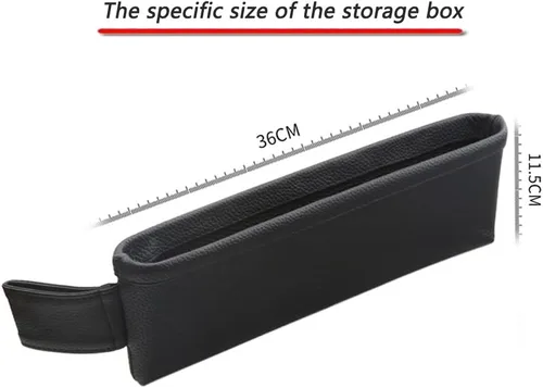Vista 2 de Relleno universal para asiento de automóvil, organizador de asiento de automóvil de piel sintética, para asientos delanteros, consola lateral, caja