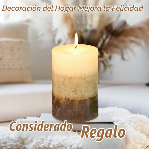 Vista 5 de Pillar Candles - Vela perfumada de Immeiscent para aromaterapia, con aroma a cupcake de vainilla, de 50 horas de combustión limpia, velas moteadas