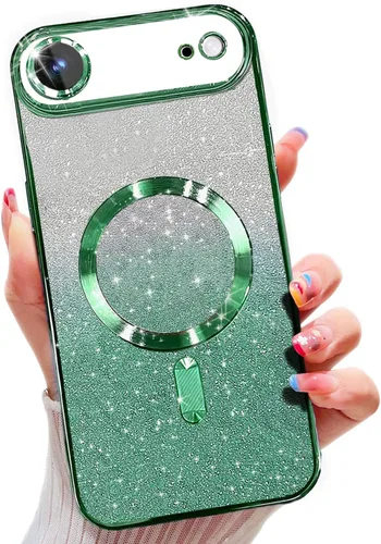 Vista 29 de Misscase Funda magnética compatible con iPhone 14 con purpurina y protector de lente de cámara, protección completa, compatible con MagSafe