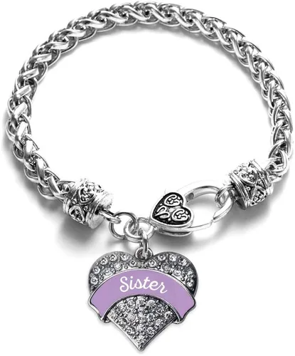 Vista 251 de Inspired Silver - Pulsera de plata con dije de corazón pavé con joyas de circonita cúbica