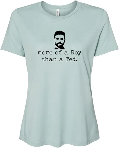 Vista 10 de Cute Women's Screen Printed Crew Neck Tee, Shirts With Sayings, Dusty Blue or Olive