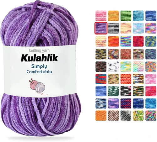 Vista 36 de Hilo acrílico de 8.82 oz (5 x 1.76 oz) para tejer, hilo de hilo degradado colorido, 5 rollos de madejas, perfecto para cualquier proyecto de 06