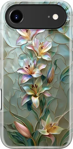 Vista 106 de LUMARKE Funda para iPhone 14/iPhone 13, lindo Y2K floral, carga inalámbrica Mosaico Tortuga Shell