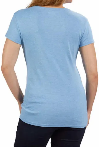 Vista 2 de KIRKLAND Signature - Camiseta peruana de algodón Pima de manga corta con cuello en V para mujer