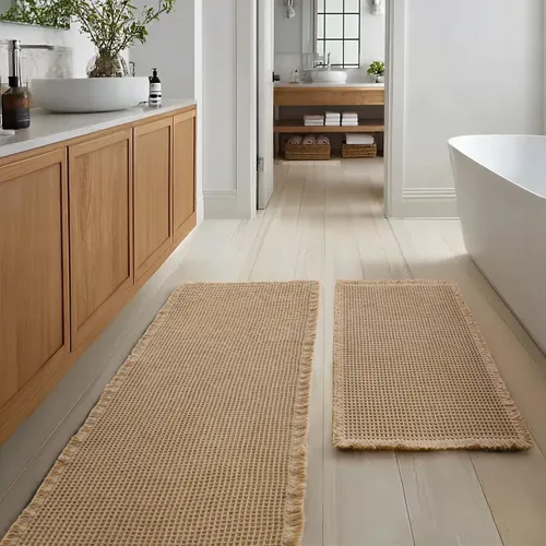Vista 19 de JIUZHEN Tapete de Baño Mejorado con Diseño de Gofre Súper Absorbente Tapetes de Baño Antideslizantes Alfombras de Baño Lavables a Máquina de Secado