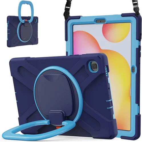 Vista 113 de 360 Rotation Case for Galaxy Tab ActivePro/Tab Active4 Pro/Active 5 Pro 10.1" Sturdy Cover Rotate Ring Stand Shoulder Carrying Strap Hand Strap
