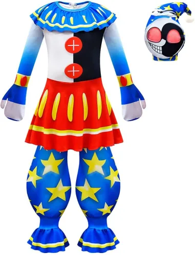 Vista 2 de Disfraz de payaso de dibujos animados para niños, disfraz de Halloween para niños