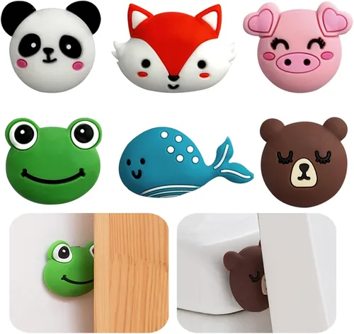 Vista 3 de Protector de pared de silicona para tope de puerta, protector de pared, protector de parachoques decorativo para puerta, antideslizante, a prueba
