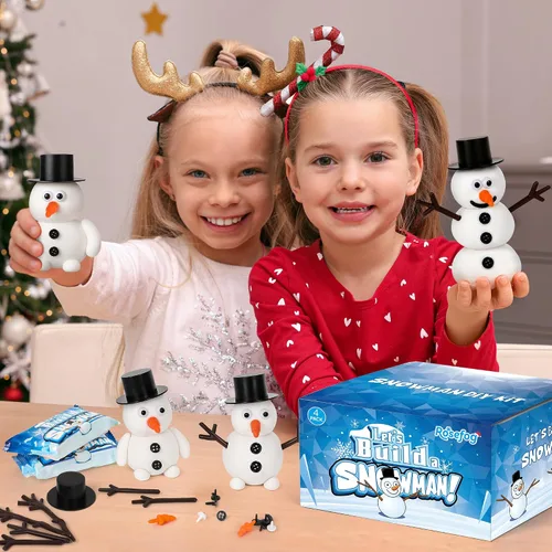 Vista 4 de 4 Pack de Manualidades Navideñas, Manualidad de Muñeco de Nieve de Arcilla de Secado al Aire, ¿Quieres Construir un Muñeco de Nieve? Rellenos