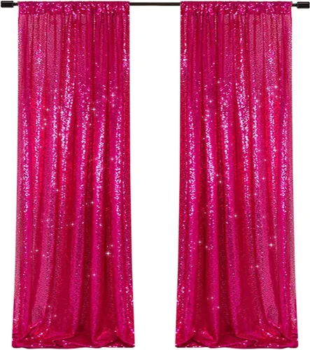 Vista 42 de PartyDelight Cortinas de fondo de lentejuelas color azul bebé, 2 paneles de 2 x 8 pies, alta densidad de 0.118 in, fondo de lentejuelas brillantes