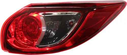 Vista 9 de Para 2013 2014 2015 2016Mazda CX-5 Luz trasera halógena izquierda lado conductor rojo carcasa roja y lente humo