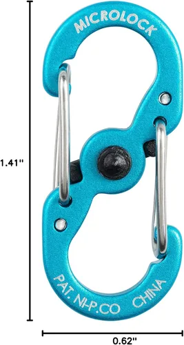 Vista 4 de Nite Ize S-Biner MicroLock de aluminio, llavero con mosquetón de bloqueo, paquete de 5, colores surtidos