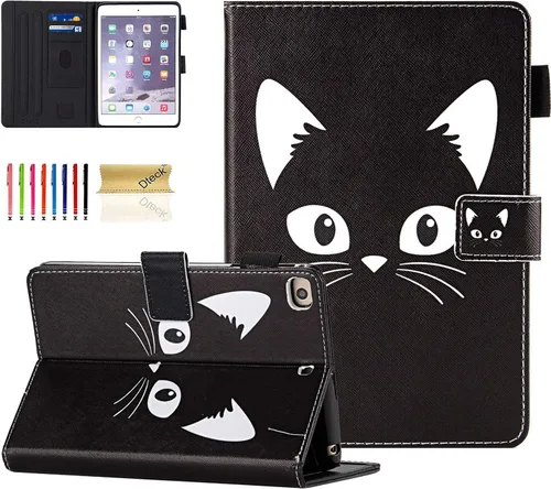 Vista 31 de Dteck Funda para iPad mini 5/4/3/2/1, elegante y ligera de cuero sintético tipo folio con cartera, funda inteligente