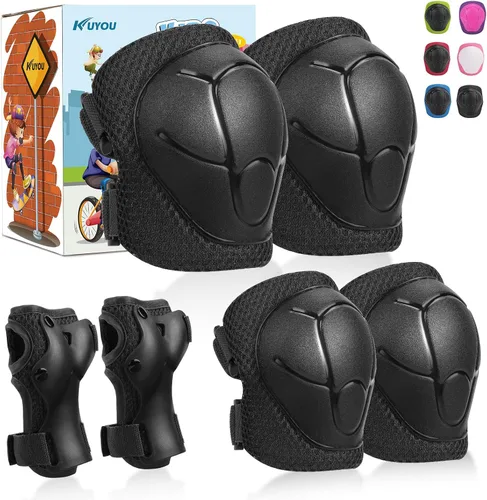 Vista 10 de KUYOU Rodilleras para Niños Coderas Protectores Equipo de Protección Conjunto Equipo de Seguridad para Patines de Ruedas Ciclismo Bicicleta BMX
