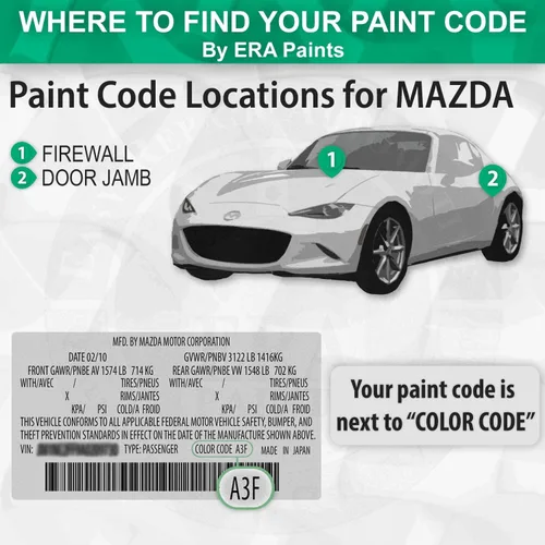 Vista 2 de ERA Paints 31C - Vitro Green Metallic para MAZDA Exact Match Automotive Touch Up Paint Spray - Kit esencial 2K