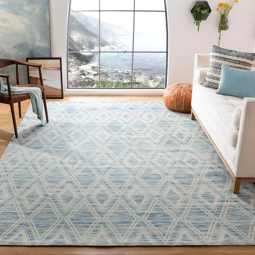 Vista 4 de SAFAVIEH Marbella Collection - Alfombra decorativa, 2 pies 3 pulgadas x 4 pies, color plateado y marfil, diseño de transición, ideal para zonas