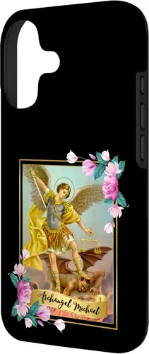 Vista 2 de Funda protectora para iPhone 17, diseño de ángel de la iglesia católica de San Miguel Arcángel