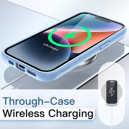 Vista 6 de JETech Funda para iPhone 14 Plus de 6.7 pulgadas, a prueba de golpes, marco de TPU mate de color sólido, parte trasera transparente antiarañazos