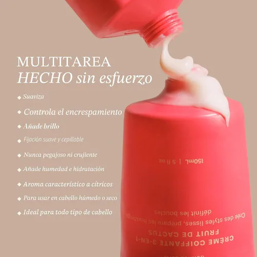 Vista 7 de Crema de peinado y varita domadora 3 en 1 de fruta de cactus DAE - Domina los cabellos sueltos, suaviza el encrespado, estiliza las puntas (17.7 ml)