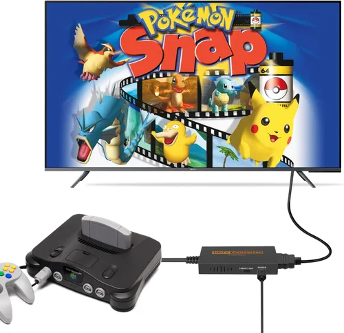 Vista 6 de IQIKU Convertidor RCA a HDMI adaptador AV a HDMI con cable HDMI para N64SNESGAME CUBEWIIPS1PS2XBOXDVD etc