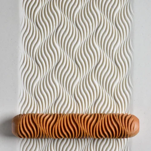 Vista 33 de MKM Pottery Tools Rodillos de mano grandes de madera para arcilla (BHR-01 Diagonal Basketweave)