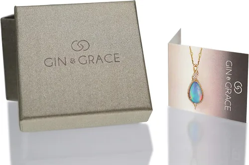 Vista 6 de Gin and Grace - Anillo de morganita genuina de oro rosa de 10 quilates con diamantes para mujer Morganita con forma ética, auténtica y orgánica