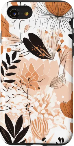 Vista 8 de Funda para iPhone 12 mini con diseño de flores silvestres neutras y estéticas, color crema