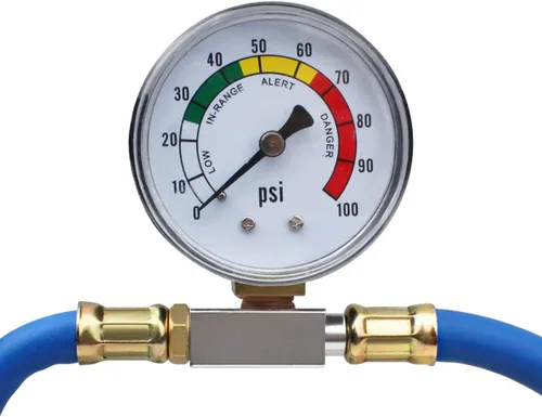 Vista 2 de BACOENG Manguera de carga en U para AC automático R134a con manómetro y grifo de lata HVAC