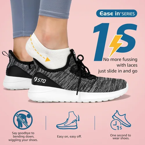 Vista 2 de STQ Slip Ins - Zapatos sin cordones para mujer, para caminar, manos libres