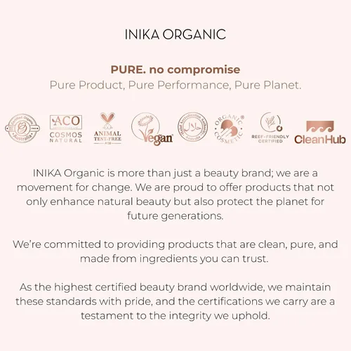 Vista 6 de INIKA Paleta de cejas orgánica. Color de cejas personalizado y cera para esculpir, rellenar y fijar cejas con resultados duraderos. Ingredientes